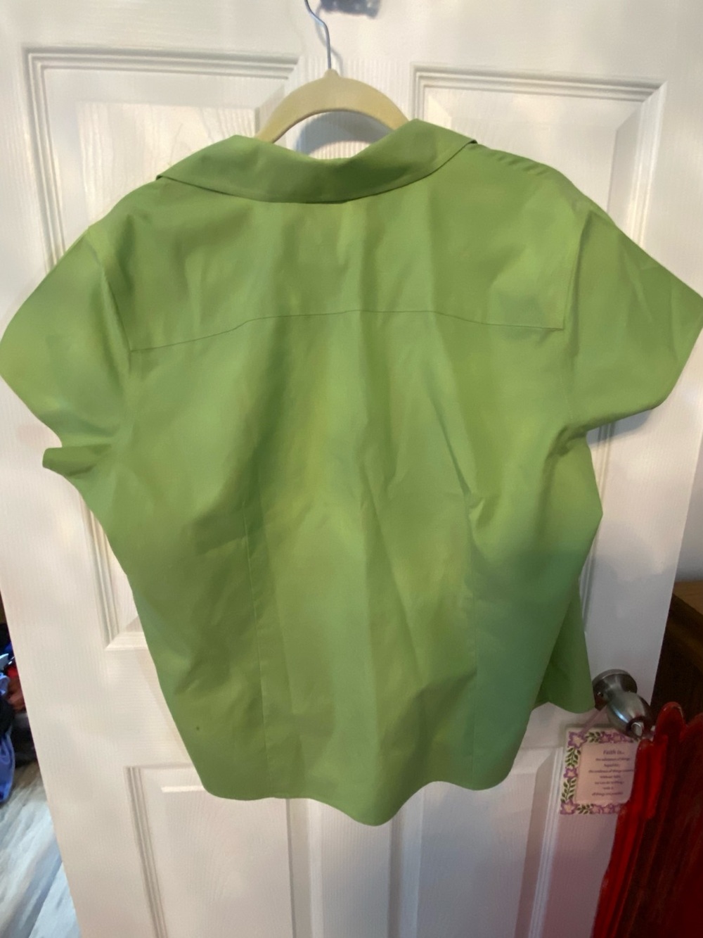 Coldwater Creek Lime Green Button Front Blouse - Picture 5 of 8